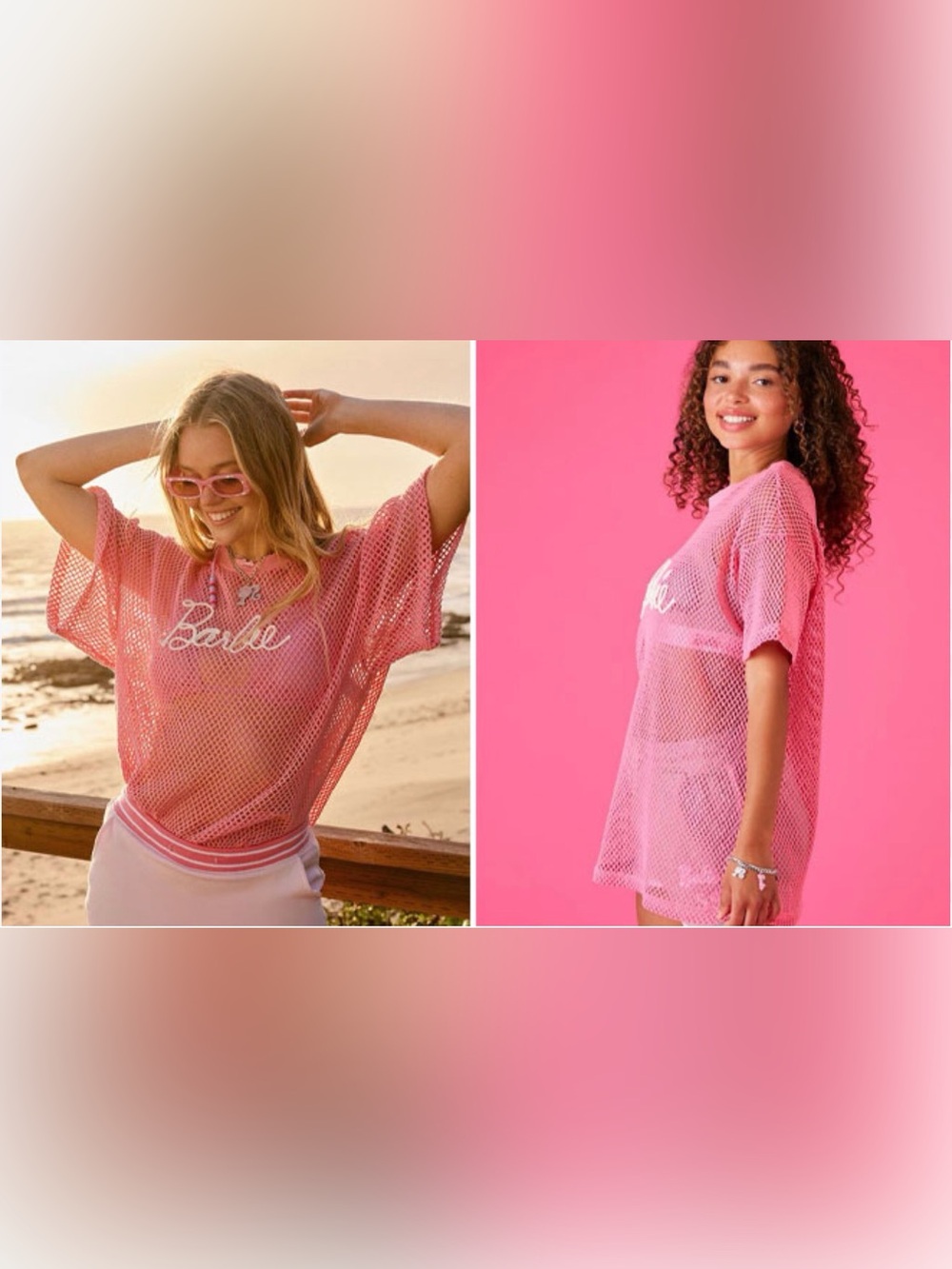 Barbie Pink Mesh Cover-Up Top - Women Swim